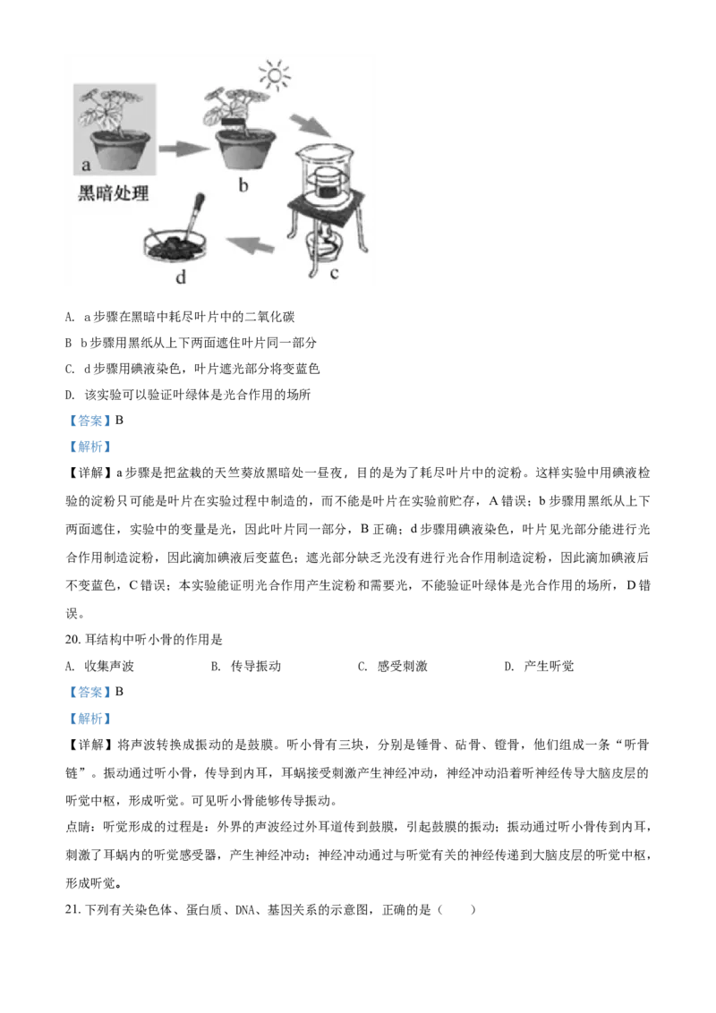 2018年福建省中考生物真题（解析卷）_福建中考1_6.福建中考生物（2017-2025）