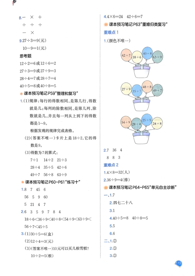 25春一本预习笔记2下数学_二年级上下册资料_53黄冈多个品牌系列资料_数学