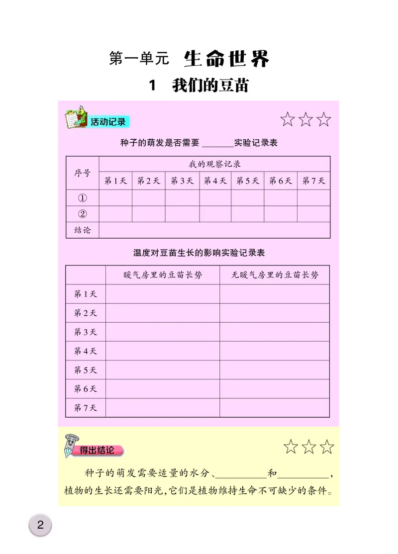 大象版4年级科学下册活动手册_全部版本&bull;小学科学电子课本_大象版小学科学电子课本