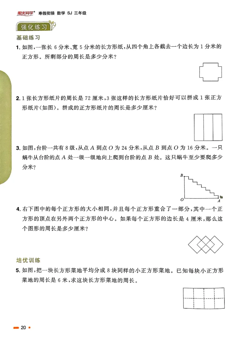 25春阳光同学寒假衔接苏教数学3_三年级上下册资料_53黄冈多个品牌系列资料_数学