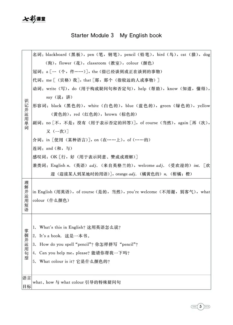 外研版英语七年级上册预习卡_25秋初中「外研版英语7-9年级上册教材全解