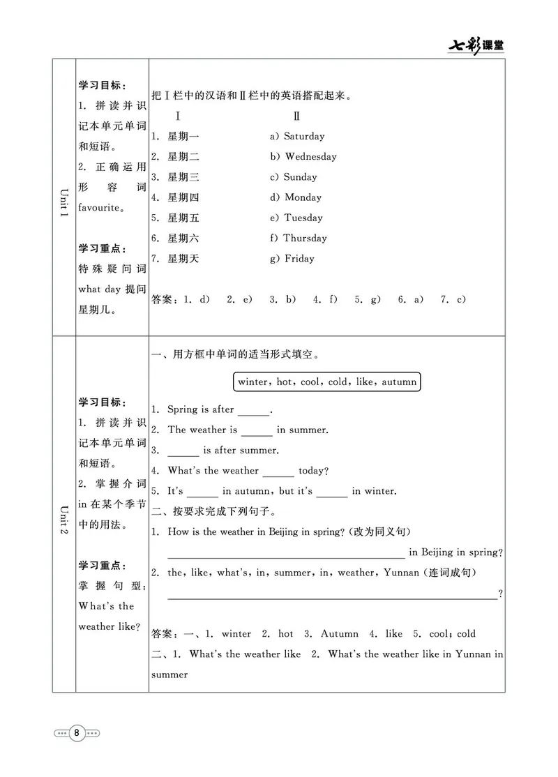 外研版英语七年级上册预习卡_25秋初中「外研版英语7-9年级上册教材全解