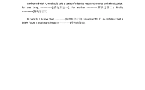 1、解决方法题型_大学英语四级+六级_四六级作文模板+单词_四级作文模板