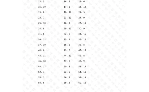 200以内&divide;20以内第41~60篇答案_小学数学口算竖式脱式计算应用题一二三四五六年级上下册电_小学数学口算题库电子版（1-6）_小学数学口算三年级_口算题适合3年级