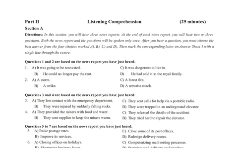 2016年12月大学英语4级（卷1）-可复制搜索_大学英语四级+六级_四级真题_四级真题_1990年-2018年真题资料合集_2016年12月CET4题+解+音频_02、真题word版
