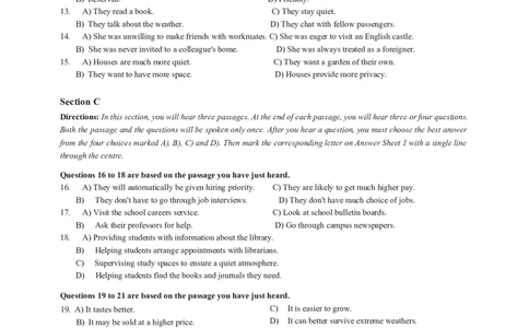 2016年12月大学英语4级（卷1）-可复制搜索_大学英语四级+六级_四级真题_四级真题_1990年-2018年真题资料合集_2016年12月CET4题+解+音频_02、真题word版