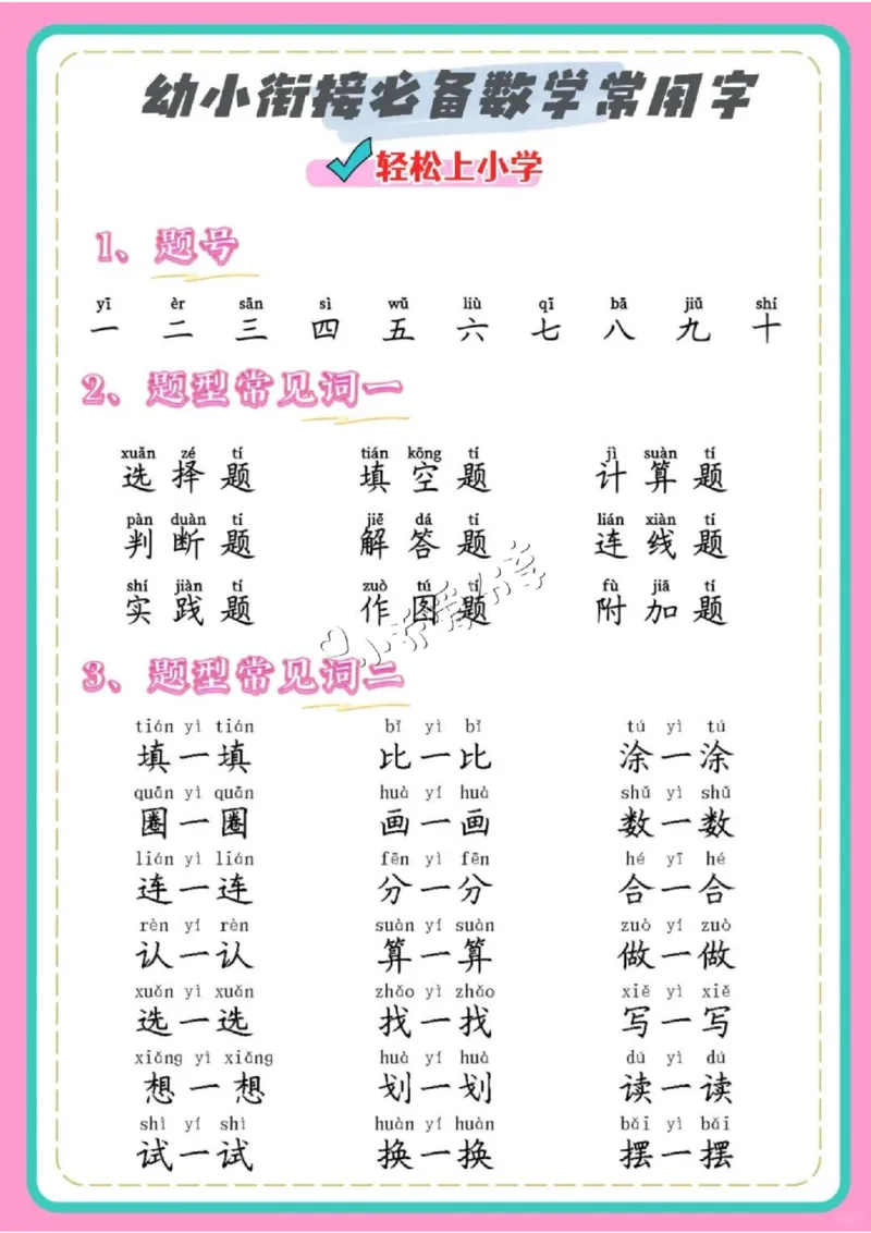 数学2、幼小衔接数学必备常用字_纯图版_小学全网线上同款资料_36号文件速算_速算_速算和思维