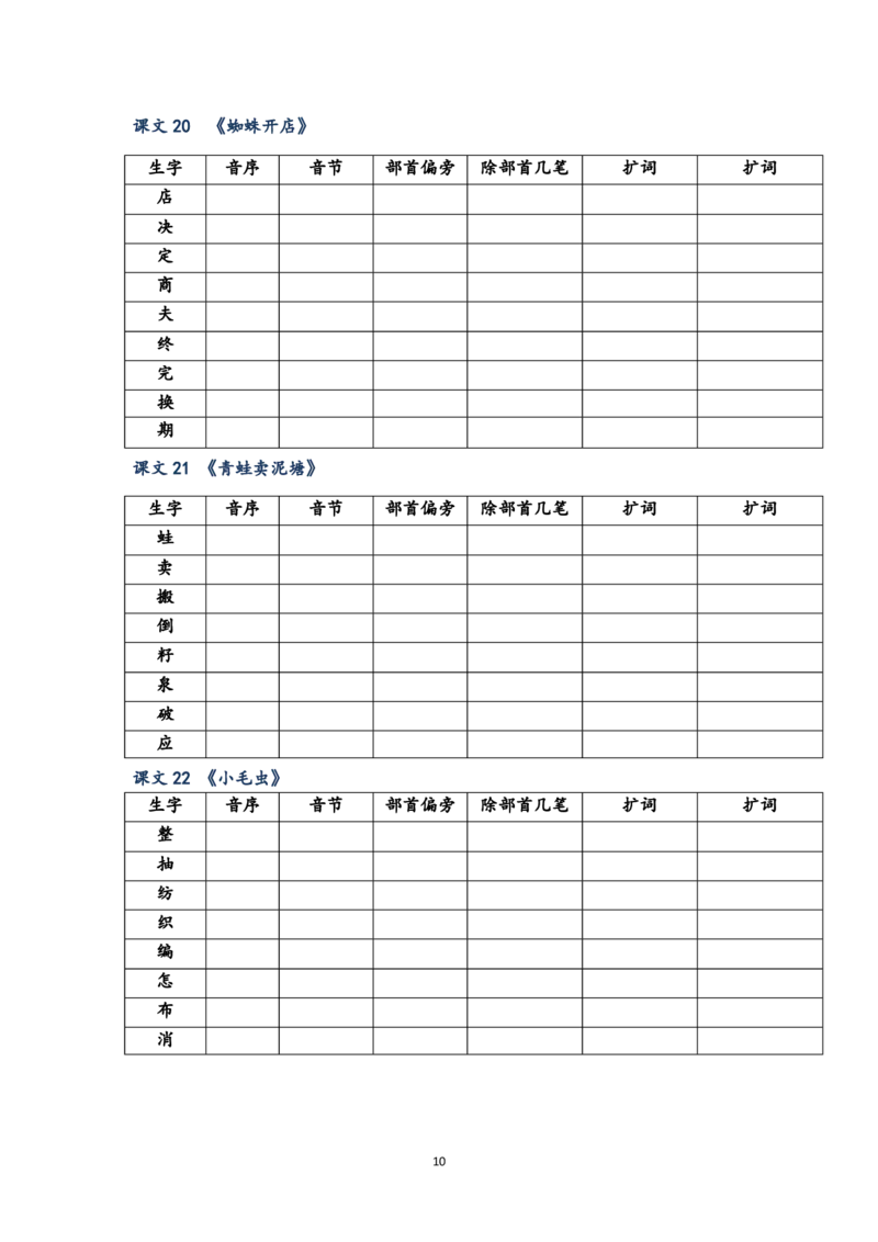 2021年二年级下册语文生字预习表_二年级上下册资料_小学二年级学习资料-25年更新版_2-02、小学二年级语文下册_2-2-1、复习、知识点、归纳汇总