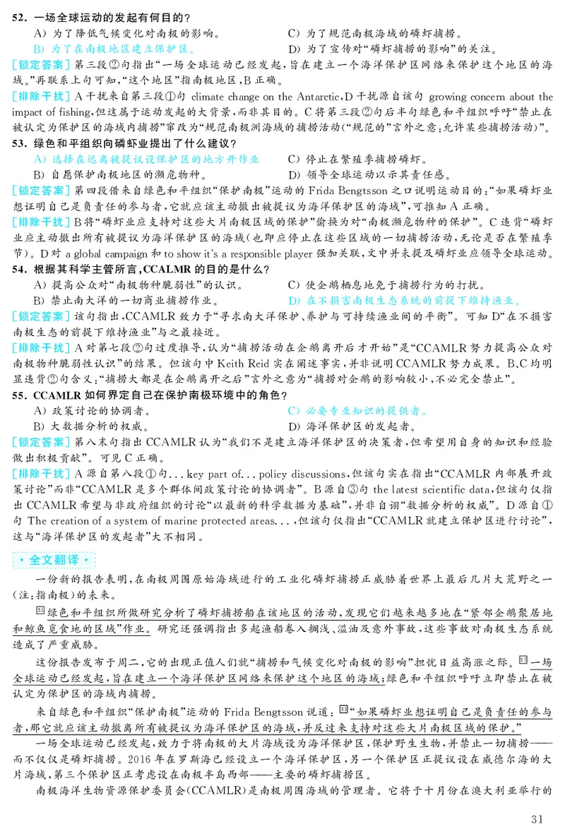 2019.12英语六级考试解析第2套_大学英语四级+六级_六级真题_六级真题_2019年12月CET6题+解+音频_03、答案解析