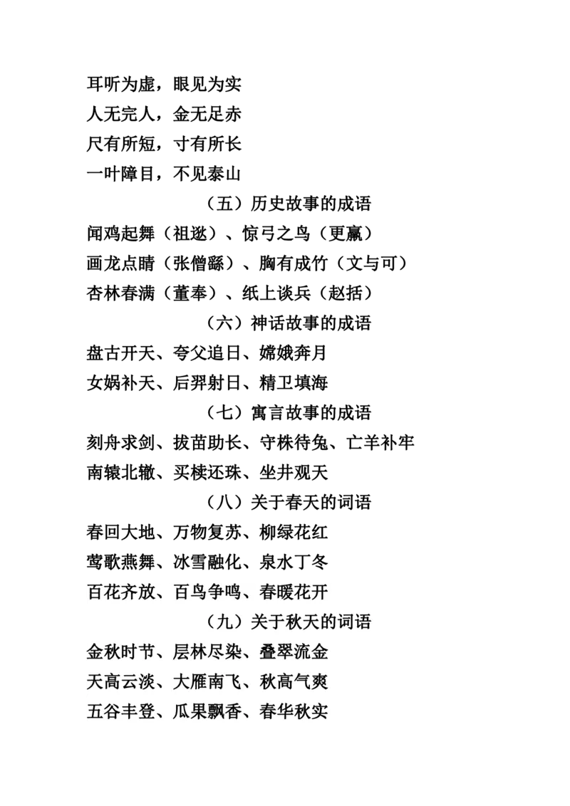 四（上）语文常用多类好词汇总_上册_四（上）语文期末重点归类文件