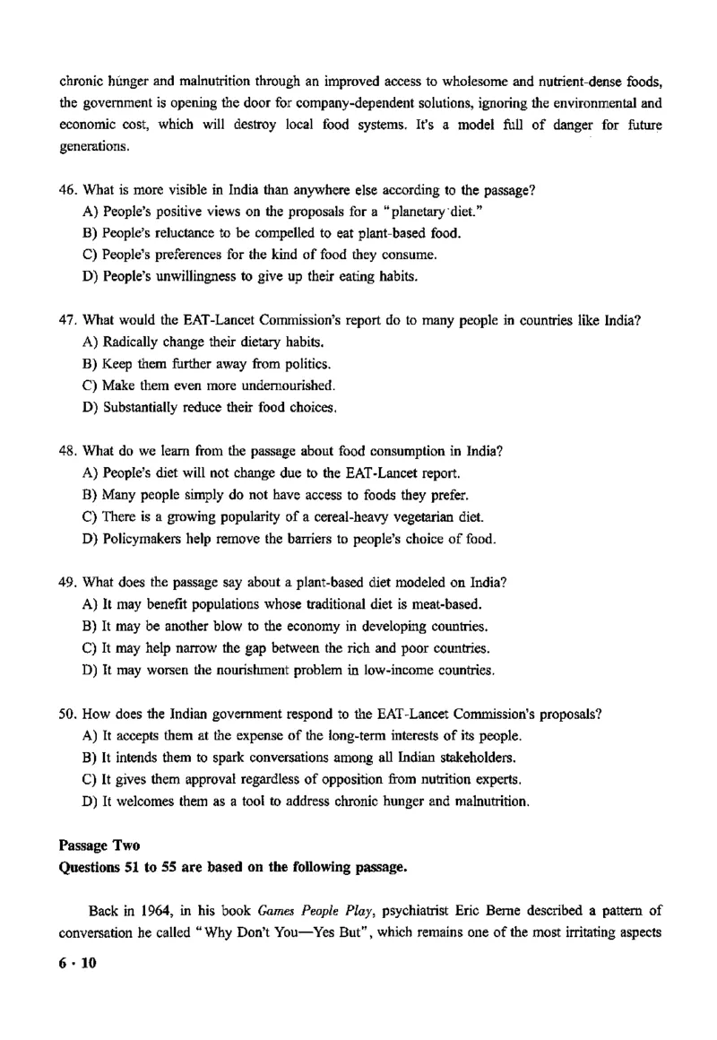 2020.12六级真题第2套可复制可搜索，打印首选_大学英语四级+六级_六级真题_六级真题_2020年12月CET6题+解+音频_01、真题PDF版（推荐打印）❤