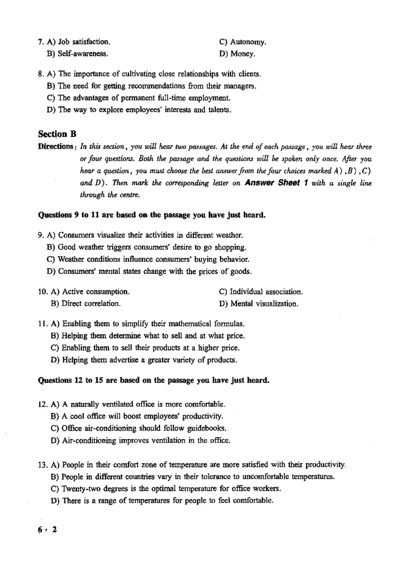 2020.12六级真题第2套可复制可搜索，打印首选_大学英语四级+六级_六级真题_六级真题_2020年12月CET6题+解+音频_01、真题PDF版（推荐打印）❤