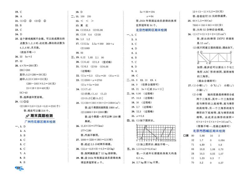 25秋53全优卷5上人教数学_2025秋《53全优卷》人教数学1-6