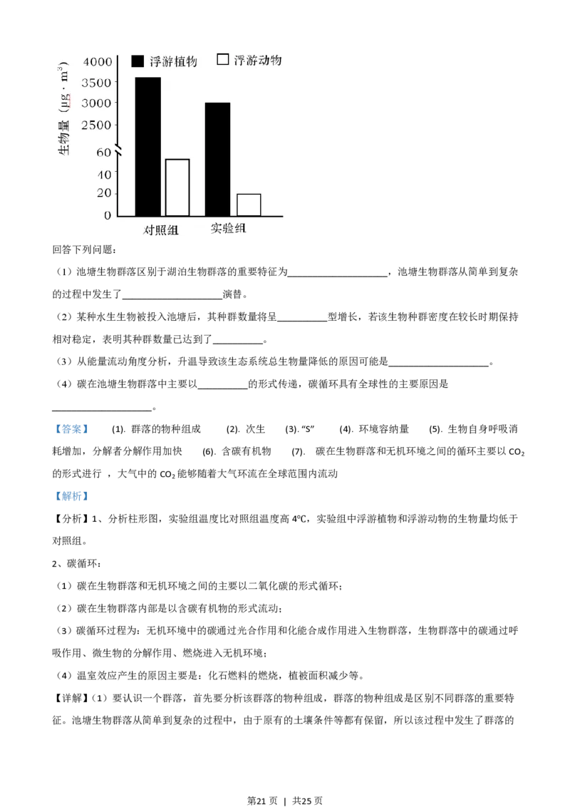 2021年高考生物试卷（河北）（解析卷）_生物历年高考真题_新&middot;PDF版2008-2025&middot;高考生物真题_生物（按试卷类型分类）2008-2025_自主命题卷&middot;生物（2008-2025）_河北自主命题&middot;生物（2021-2025）
