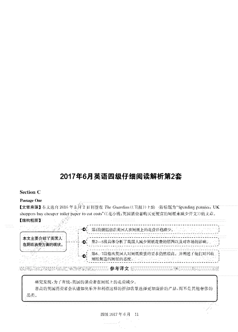 2017年06月四级阅读解析全3套_大学英语四级+六级_四级真题_专项_四级仔细阅读_四级仔细阅读解析