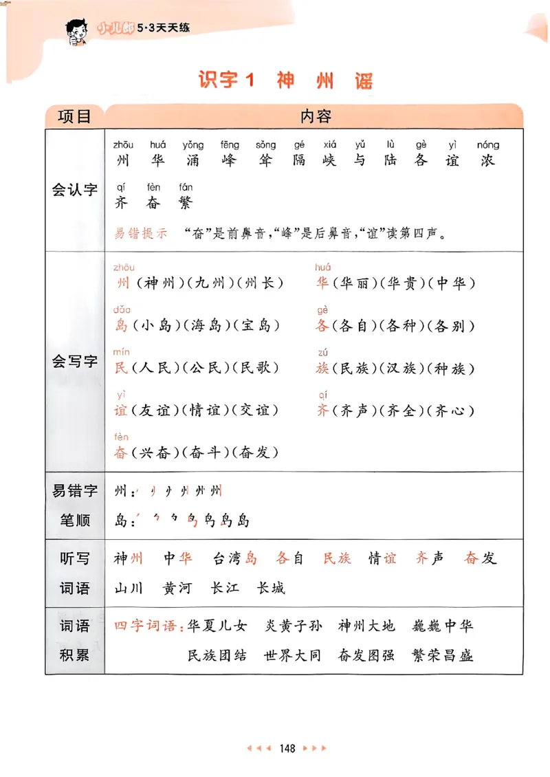 2下语文五三课堂笔记_二年级上下册资料_53黄冈多个品牌系列资料_语文