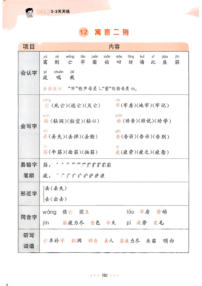 2下语文五三课堂笔记_二年级上下册资料_53黄冈多个品牌系列资料_语文