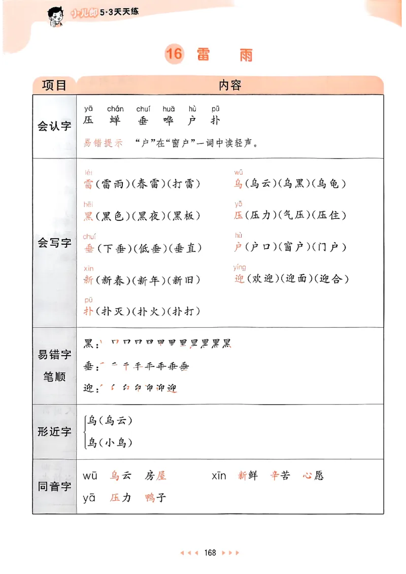 2下语文五三课堂笔记_二年级上下册资料_53黄冈多个品牌系列资料_语文
