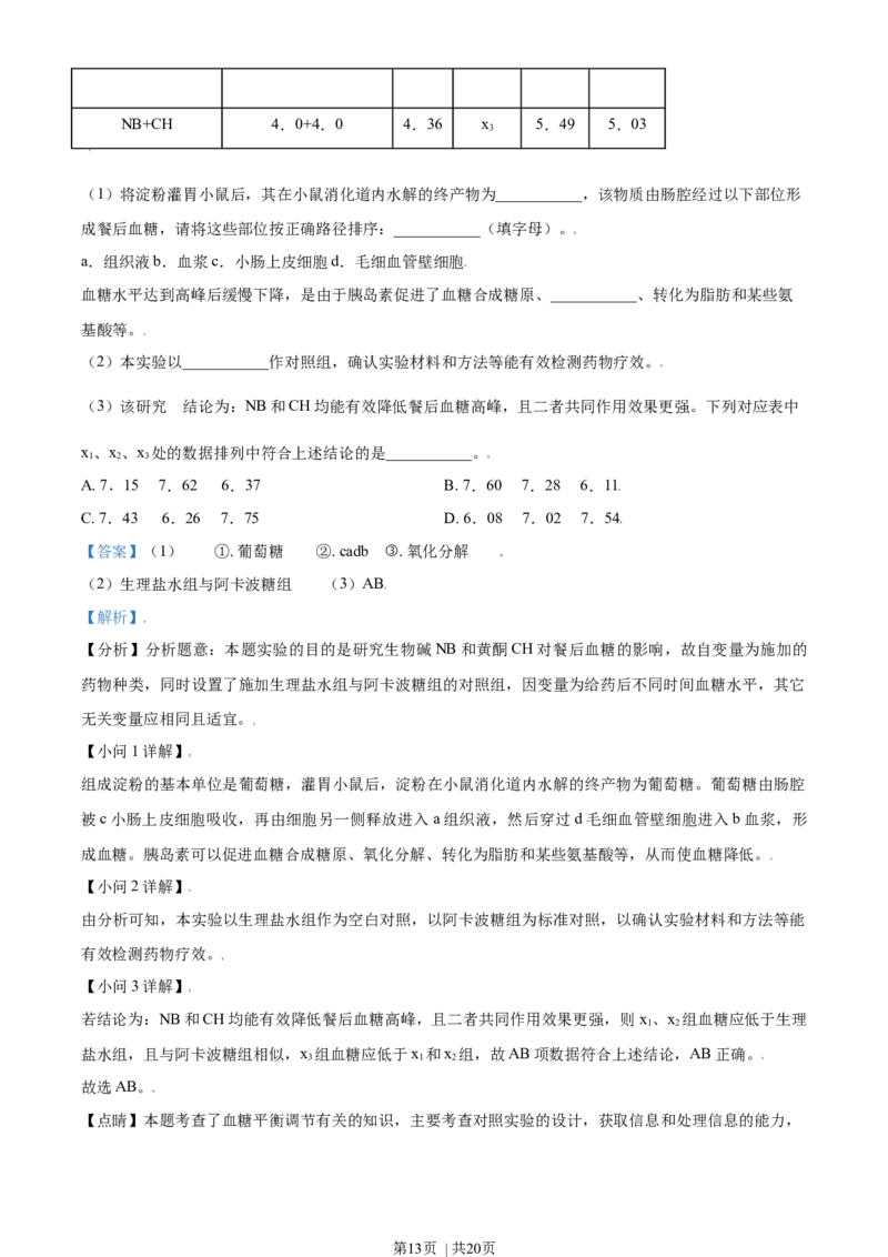 2021年高考生物试卷（天津）（解析卷）_生物历年高考真题_新&middot;Word版2008-2025&middot;高考生物真题_生物（按年份分类）2008-2025_2021&middot;高考生物真题