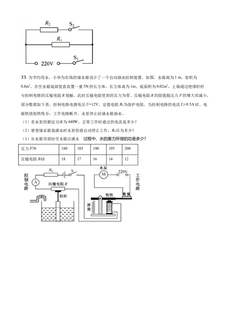 2021年福建省中考物理真题（空白卷）_福建中考1_4.福建中考物理（2017-2025）