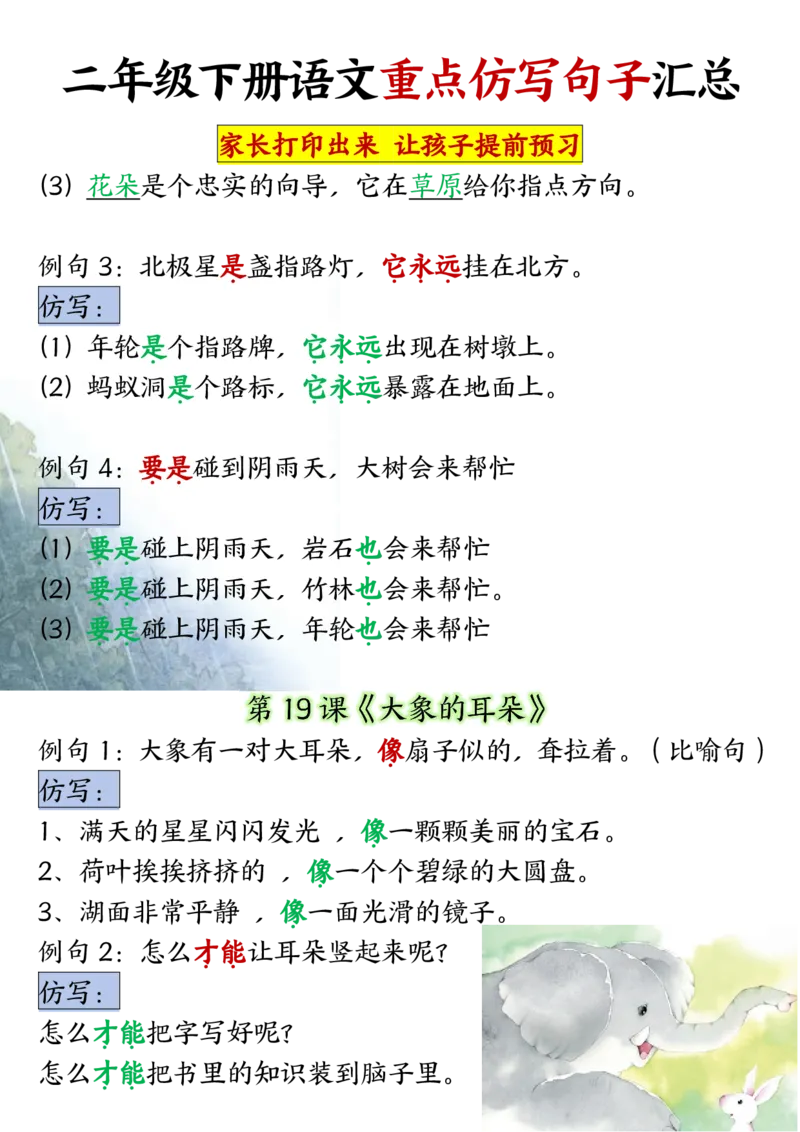 20691-8单元重点仿写句子二下语文（超全）_二年级上下册资料_二年级下册小红书同款资料_二下语文_二下语文