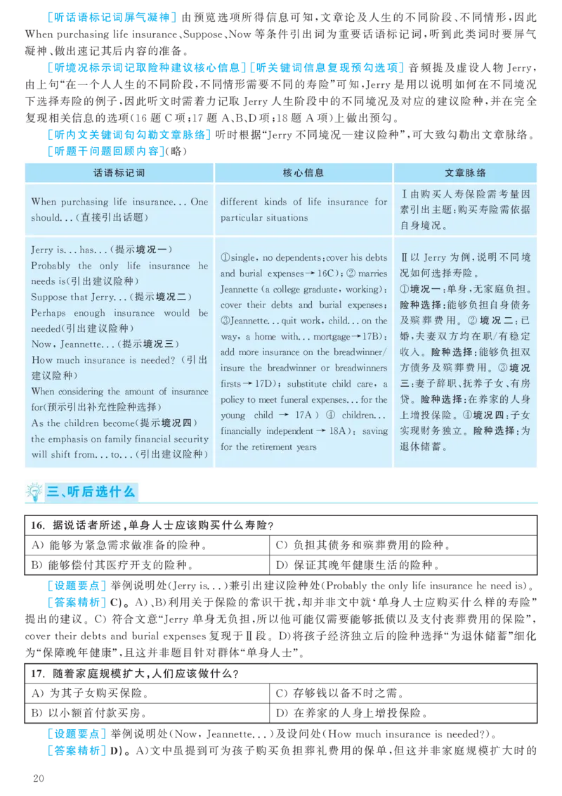 2017.12英语六级考试第2套解析_大学英语四级+六级_六级真题_六级真题_1990年-2018年真题资料合集_2017年12月CET6题+解+音频_03、答案解析