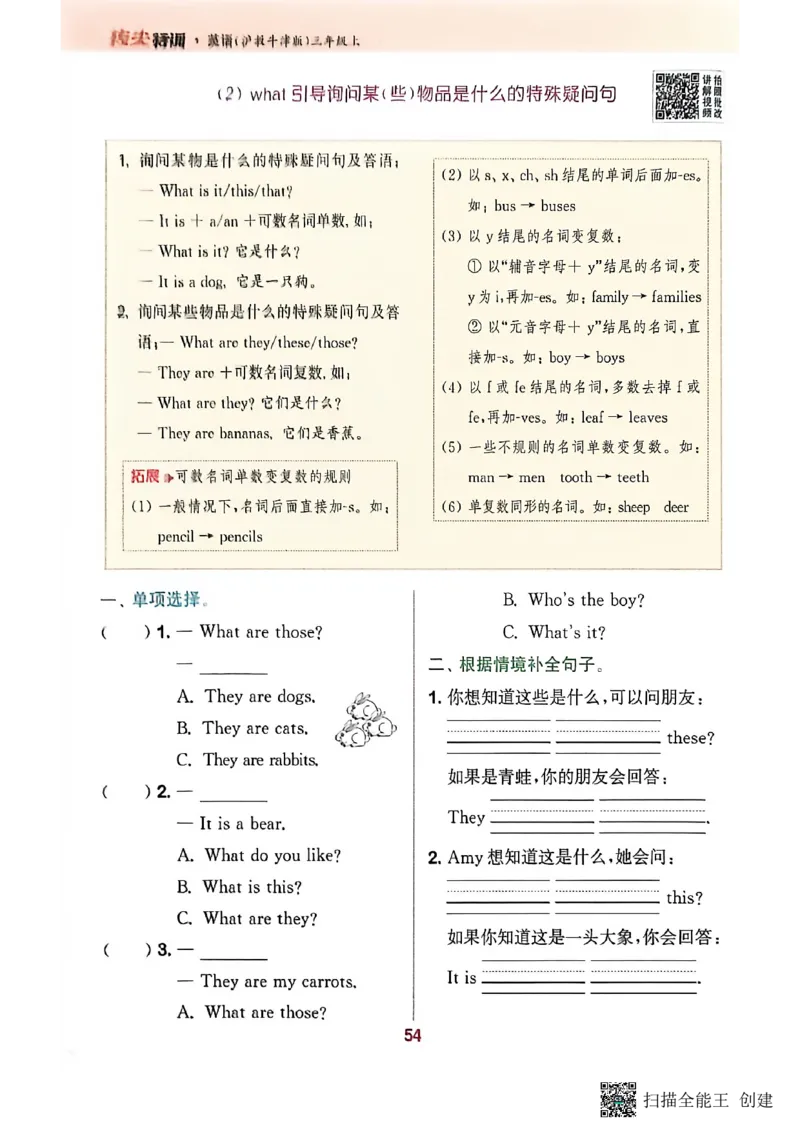 拔尖特训三年级上_25秋《拔尖特训》沪教版三上