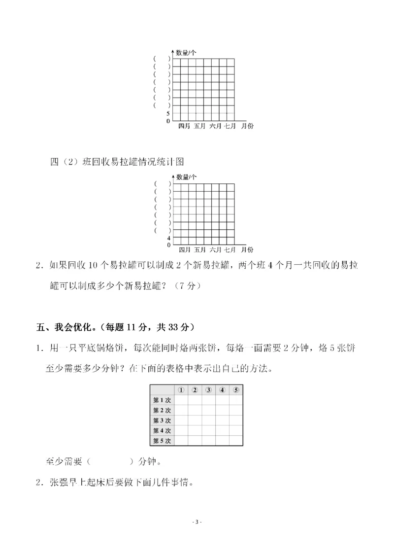 四（上）人教版数学第七单元检测试卷一_上册_四（上）数学试卷_四（上）人教版数学期末单元期中试卷