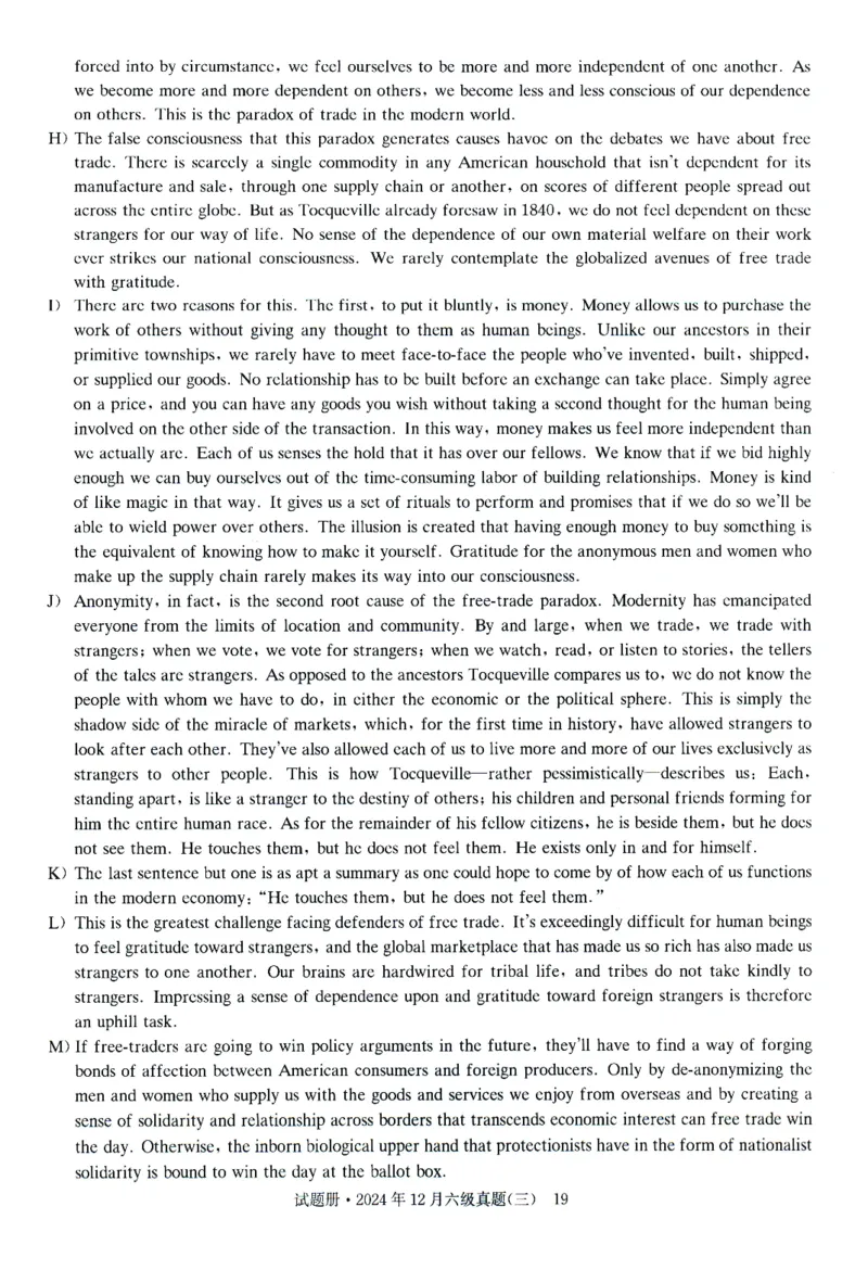 2024.12六级真题第3套_大学英语四级+六级_六级真题_六级真题_2024年12月CET6题+解+音频