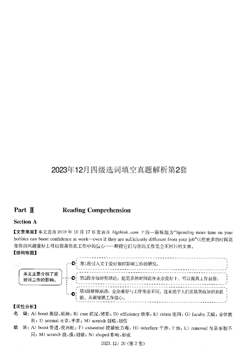 2023.12英语四级选词填空解析第2套_大学英语四级+六级_四级真题_专项_四级选词填空_四级选词填空解析