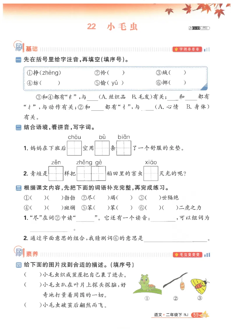25小学必刷题语文二年级下RJ_二年级上下册资料_53黄冈多个品牌系列资料_语文