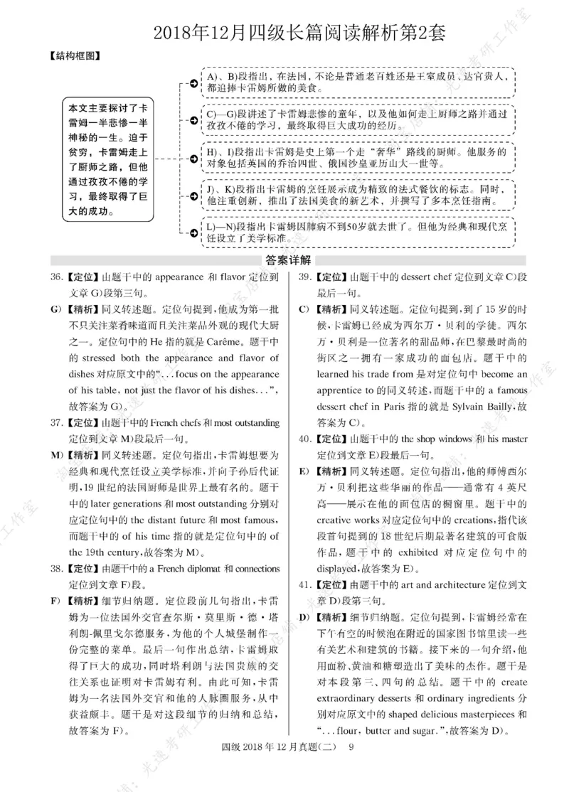2018年12月四级长篇阅读解析全3套_大学英语四级+六级_四级真题_专项_四级长篇阅读_四级长篇阅读解析
