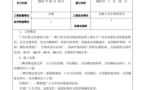 2022年度施工组织设计、施工方案编制技能竞赛申报表（热力电厂）_2021-2023年优秀施组方案_施工组织设计_施组21-广州市第五资源热力电厂二期及周边场地预处理施工组织设计