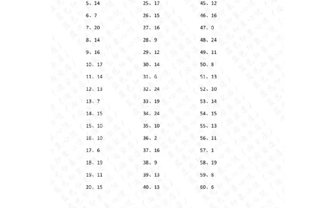 30以内减法第51-70篇答案_小学数学口算竖式脱式计算应用题一二三四五六年级上下册电_小学数学口算题库电子版（1-6）_小学数学口算一年级_口算题适合1年级(含答案）