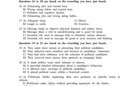 2015年12月六级真题（第3套）_大学英语四级+六级_六级真题_六级真题_1990年-2018年真题资料合集_2015年12月CET6题+解+音频_02、真题Word版