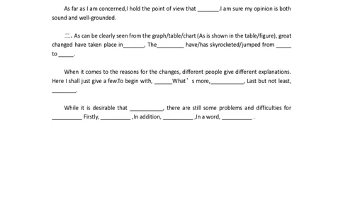 7、图表作文_大学英语四级+六级_四六级作文模板+单词_四级作文模板
