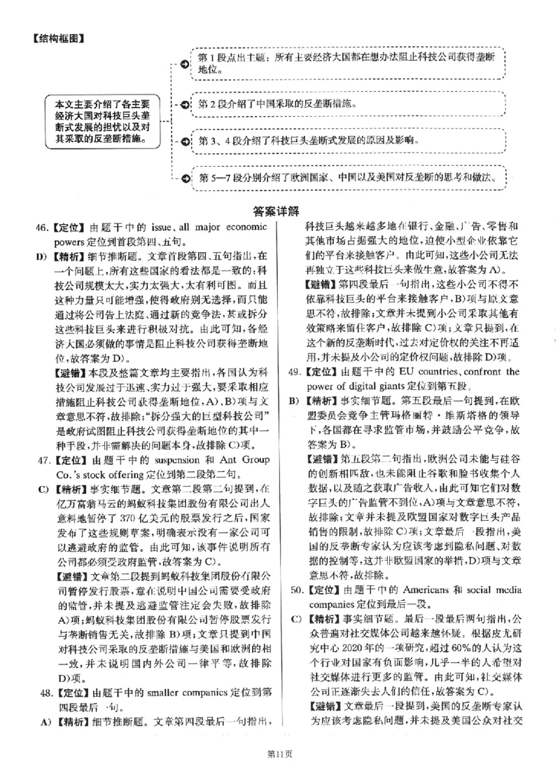 2022.09英语六级解析第1套_大学英语四级+六级_六级真题_六级真题_2022年09月CET6题+解+音频_03、答案解析