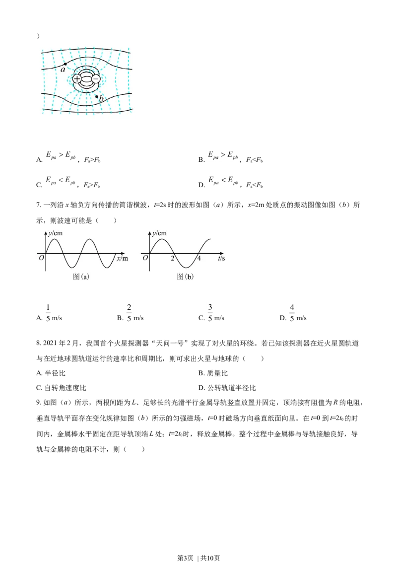 2021年高考物理试卷（辽宁）（空白卷）_物理历年高考真题_新&middot;Word版2008-2025&middot;高考物理真题_物理（按年份分类）2008-2025_2021&middot;高考物理真题