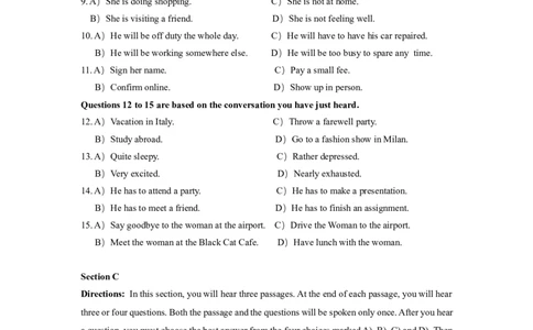 2019年06月四级真题第2套_大学英语四级+六级_四级真题_四级真题_2019年06月CET4题+解+音频_02、真题word版