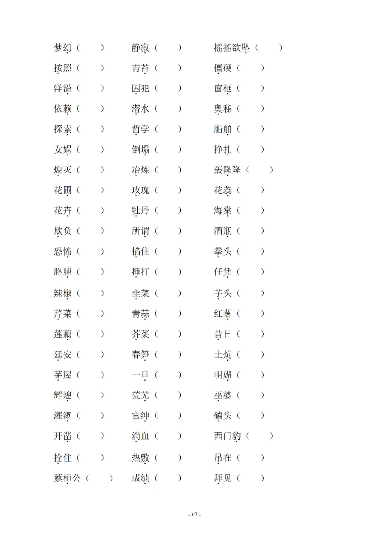 四（上）语文期末同步单元字词.字形.字音字义专项_上册_四（上）语文期末专项练习文件夹
