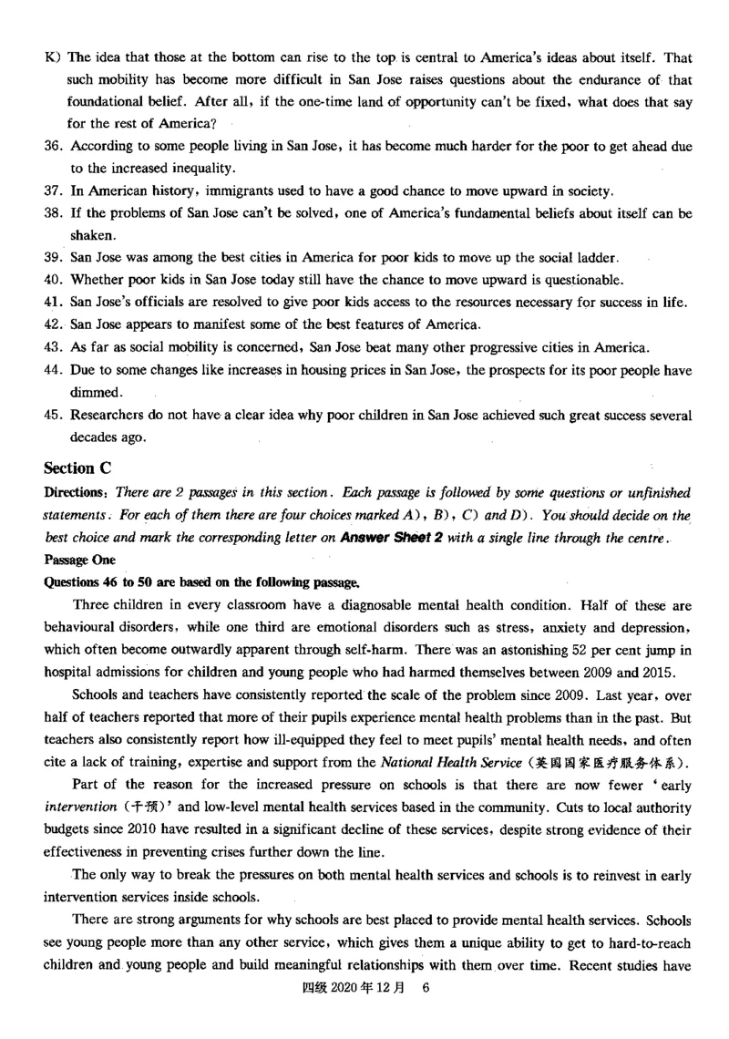 2020.12月四级真题第1套可复制可划线查词_大学英语四级+六级_四级真题_四级真题_2020年12月CET4题+解+音频_01、真题PDF版（推荐打印）❤