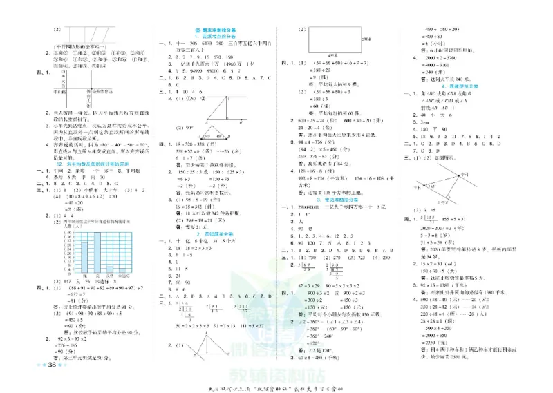 好卷四年级上册数学冀教版电子样书_《荣德基好卷》数学1-6年级上册JJ