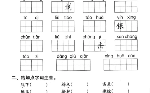 25春《王朝霞活页默写》语文2下_二年级上下册资料_53黄冈多个品牌系列资料_语文