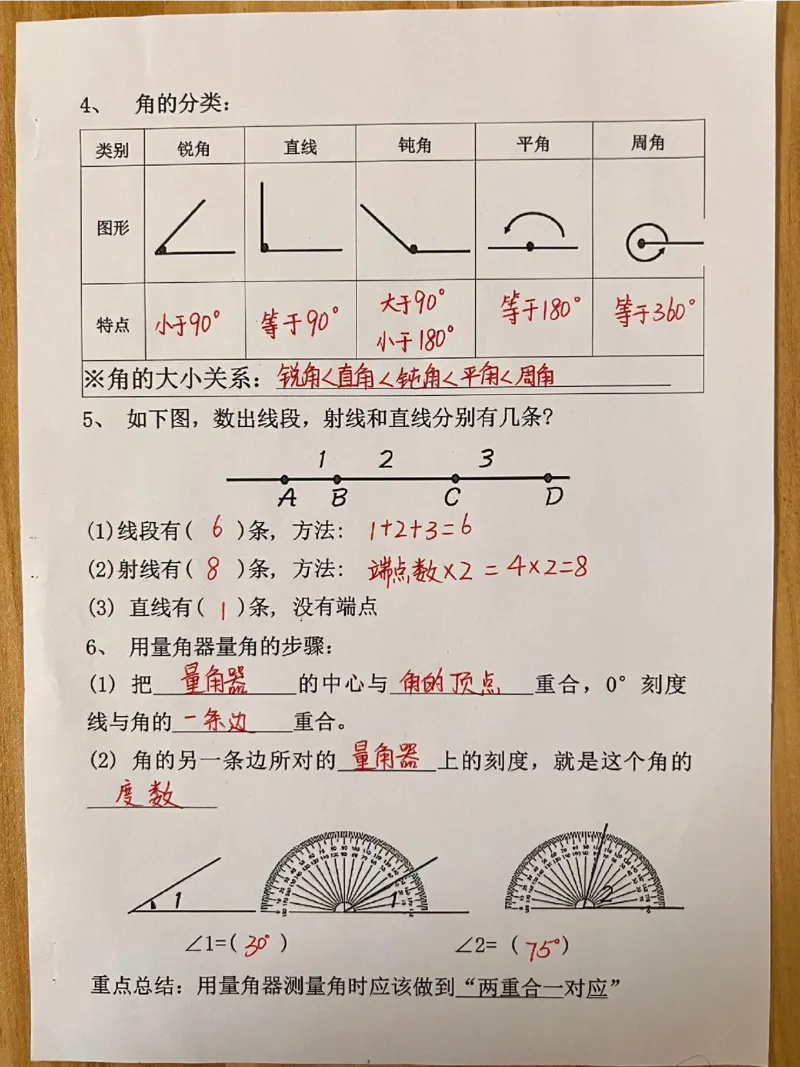25秋🍎四年级上册数学难点角的度量考点总结_25秋数学1-6年级上册热门资料