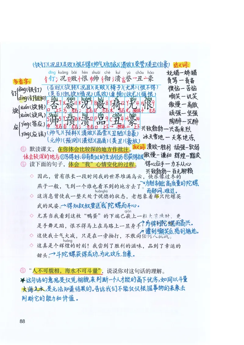 四年级上课堂笔记_小学全网线上同款资料_k92_语文