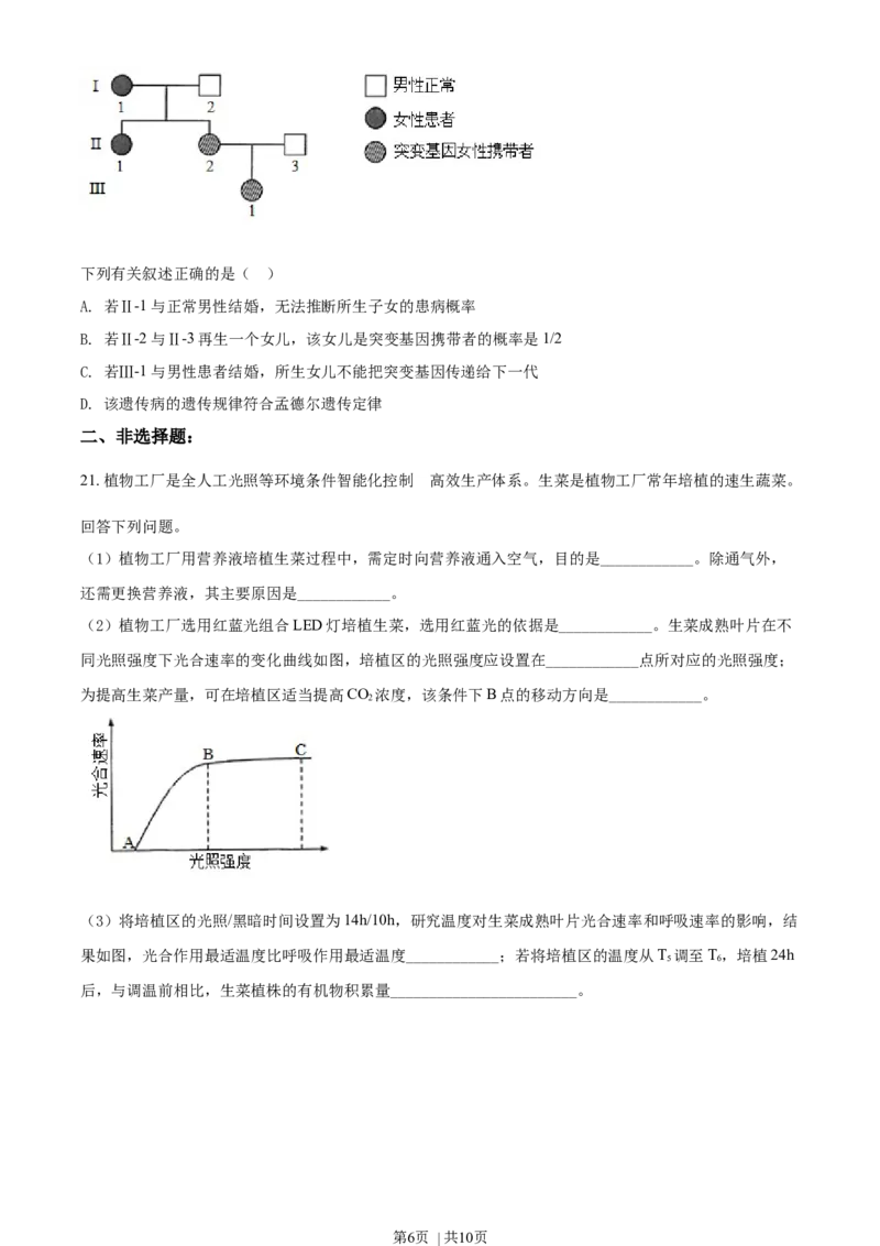 2021年高考生物试卷（海南）（空白卷）_生物历年高考真题_新&middot;Word版2008-2025&middot;高考生物真题_生物（按年份分类）2008-2025_2021&middot;高考生物真题