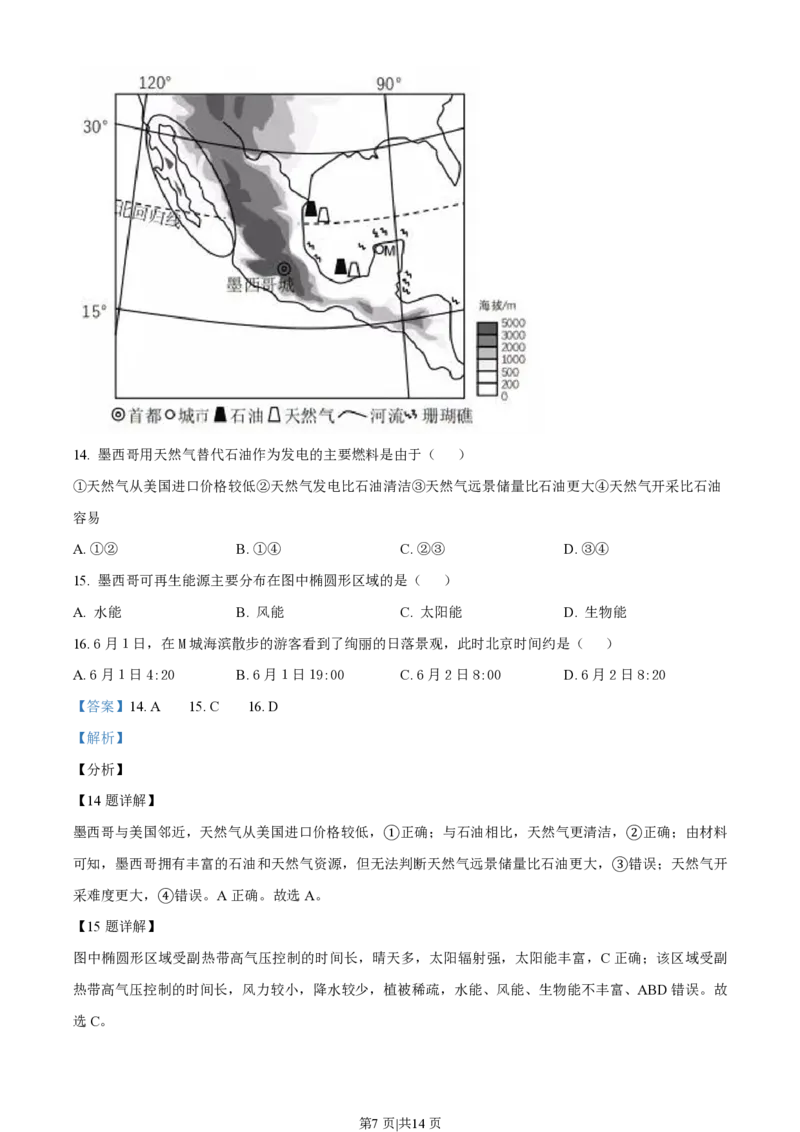 2021年高考地理试卷（辽宁）（解析卷）_地理历年高考真题_新&middot;PDF版2008-2025&middot;高考地理真题_地理（按年份分类）2008-2025_2021&middot;地理高考真题