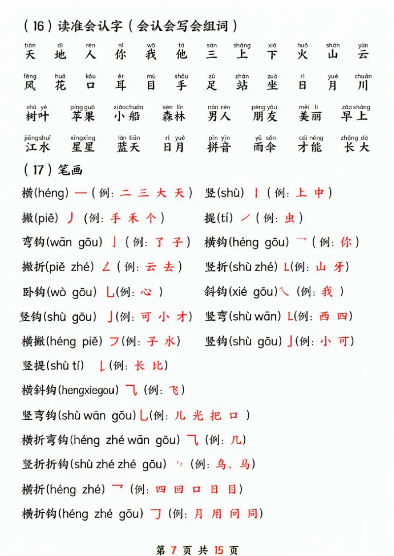 24年一上语文期末总复习六大专项-SY_一年级上下册资料_一年级下册小红书同款资料_一下语文