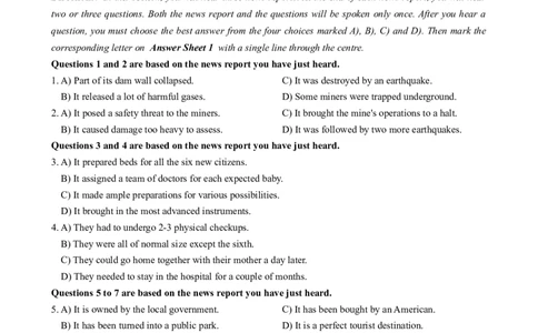 2022.12四级真题第1套_大学英语四级+六级_四级真题_四级真题_2022年12月CET4题+解+音频_02、真题word版