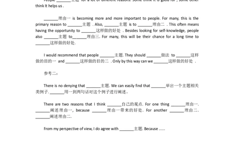 22、理由阐述_大学英语四级+六级_四六级作文模板+单词_四级作文模板